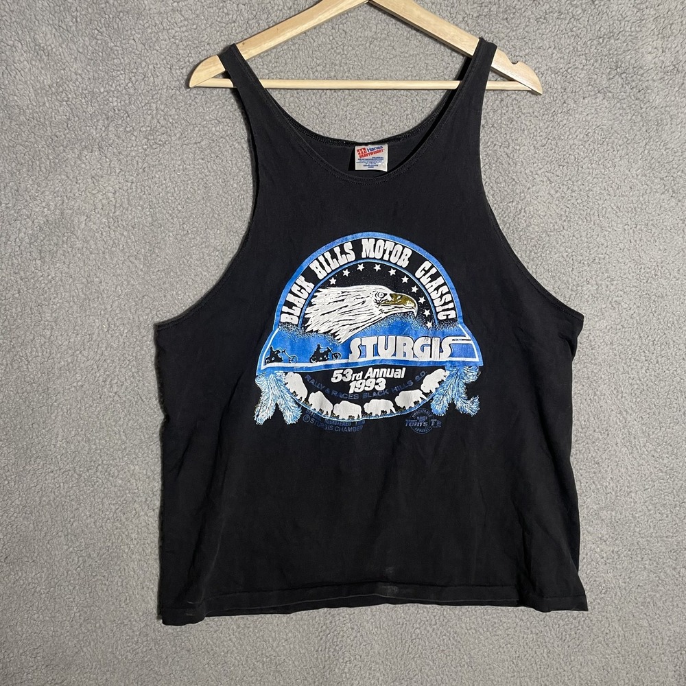 Vintage 1993 Sturgis Black Hills Tank top Shirt large 53rd Annual Motor classic